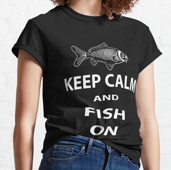 Vista previa del artículo con la obra «Keep calm and fish on», diseñado y vendido por creativecm.