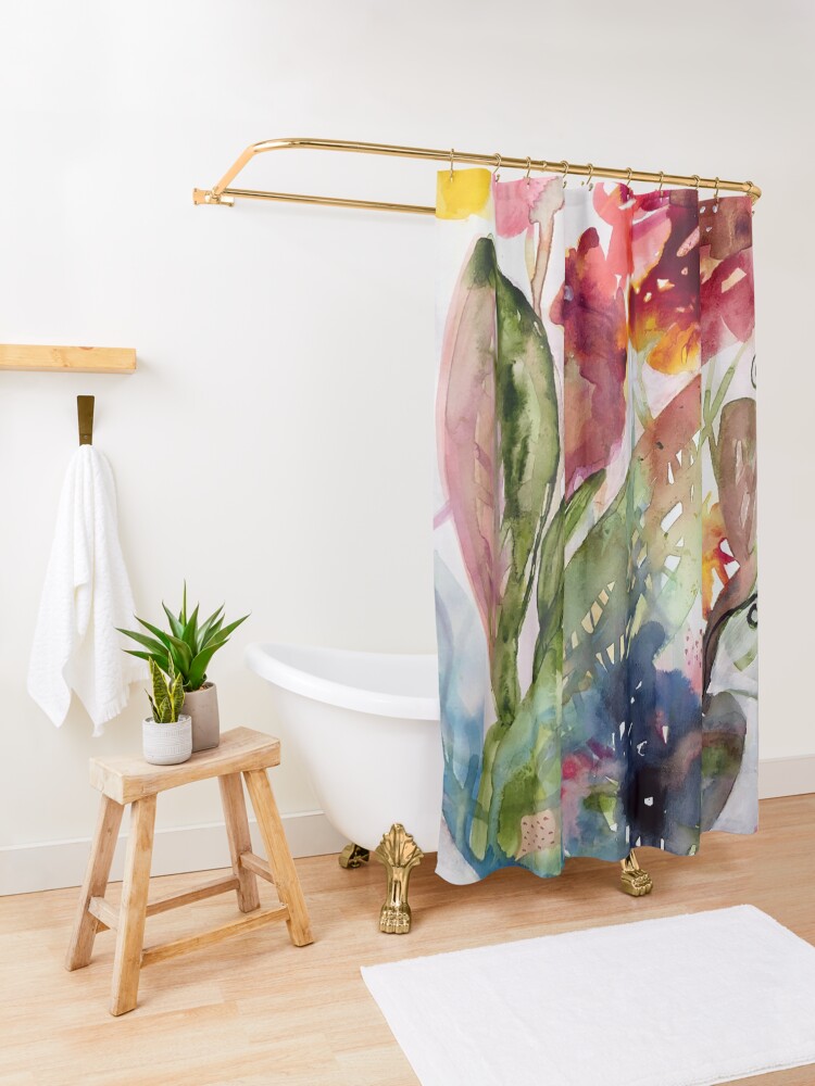 Alternate view of floral whimsy Shower Curtain