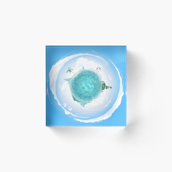 Tiny Ocean Planet Acrylic Block