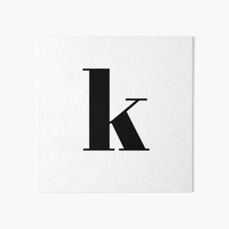 "k" initials Art Board Print