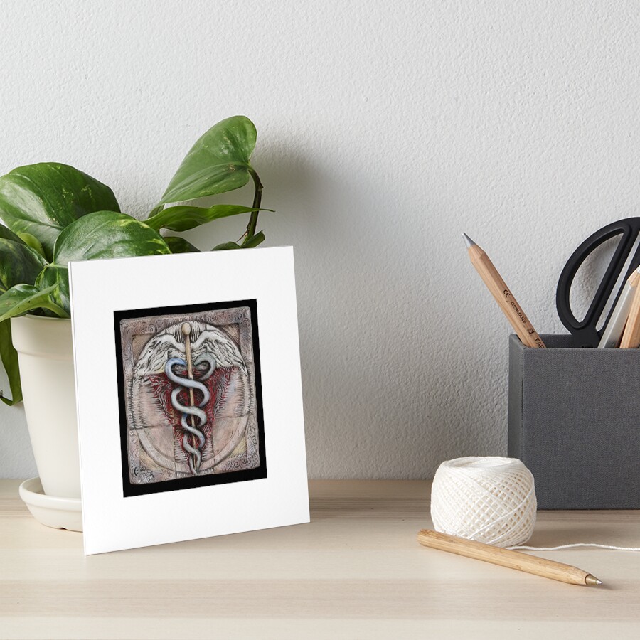 Spiral three: caduceus Art Board Print