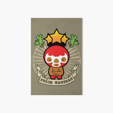 Merry Christmas - Mexican Wrestler Art Board Print
