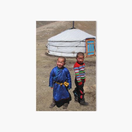 Mongolian children Art Board Print