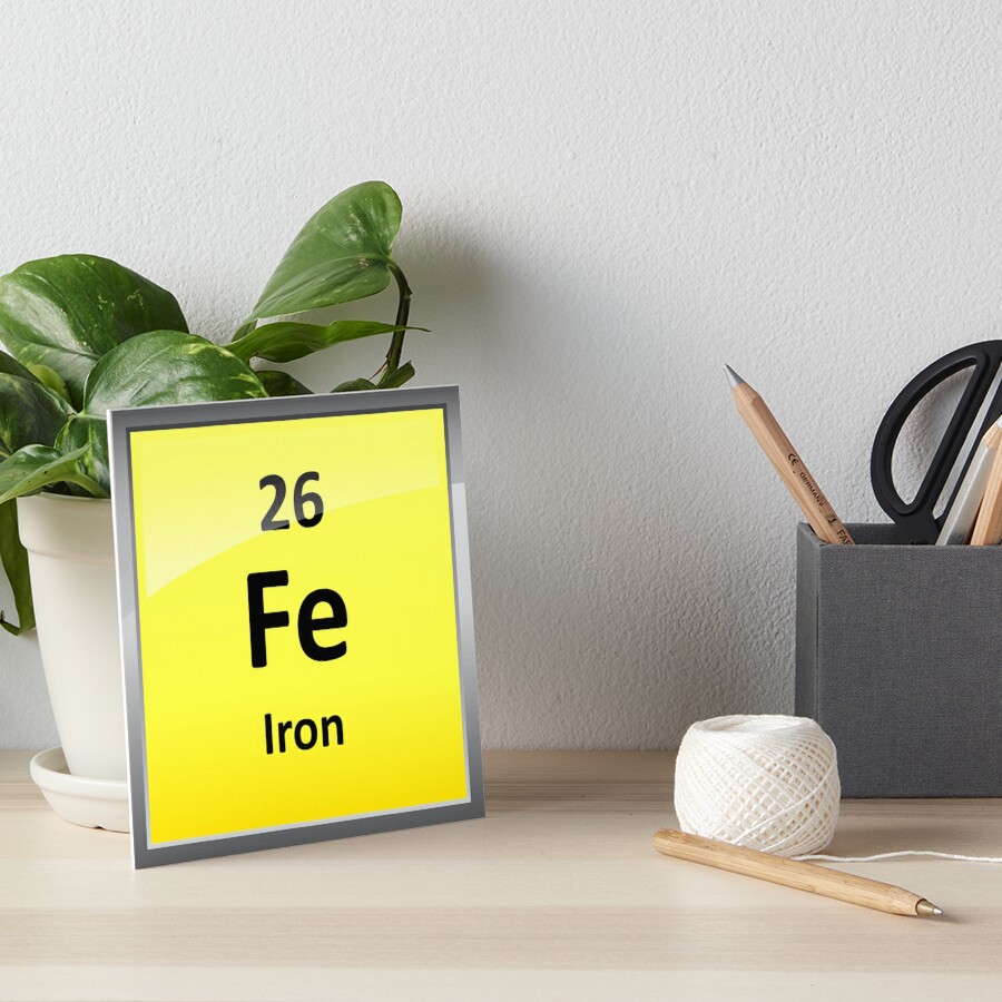 Iron Element Symbol Periodic Table Art Board Print