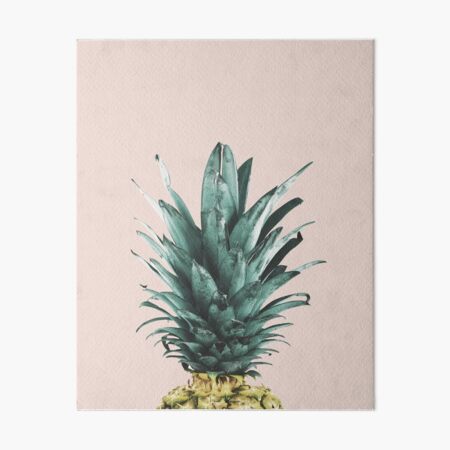 Pineapple on pink, Pineapple top, Minimal Art Board Print