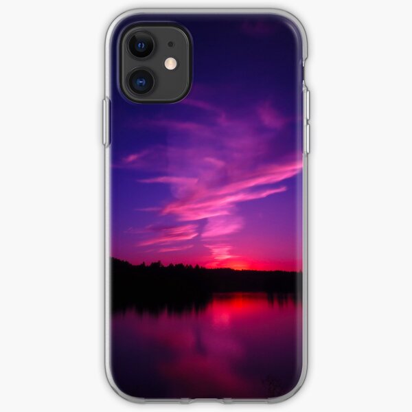 Purple Sunset in Montana, Foys Lake, Flathead Valley iPhone Soft Case