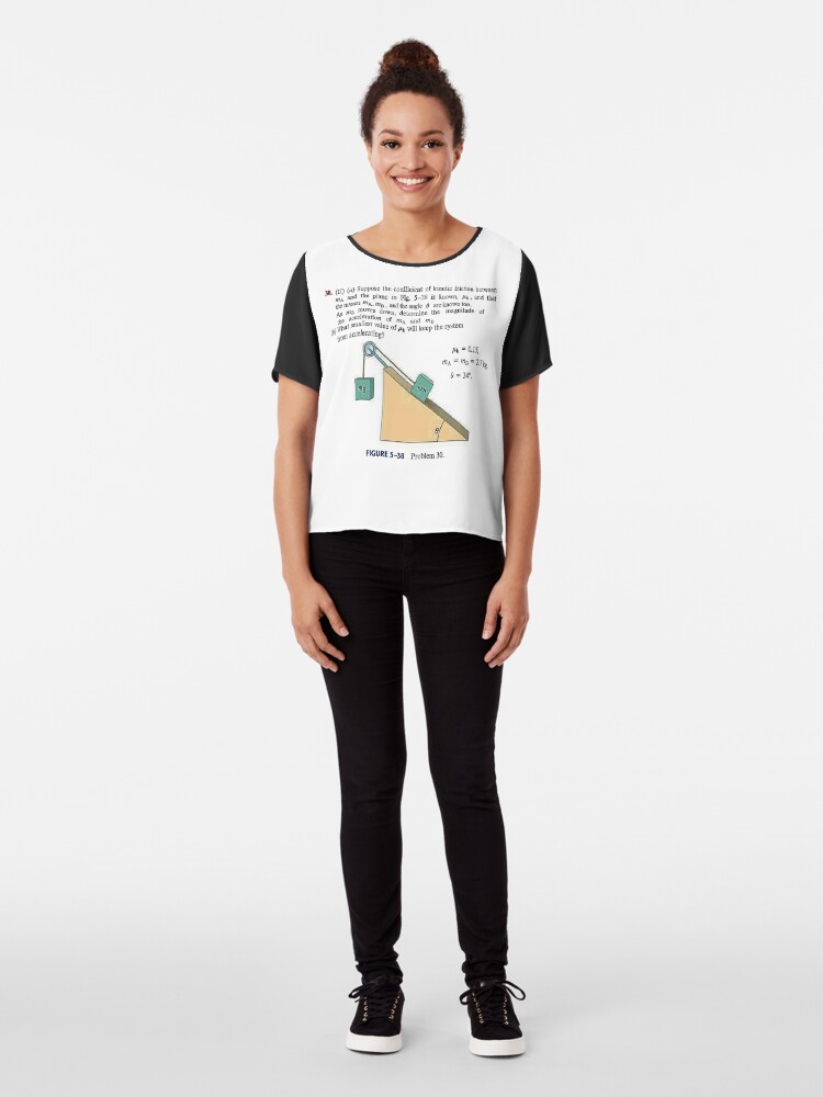 Alternate view of Physics problem: Suppose the coefficient of kinetic friction between the mass and the plane is known. #Physics #Education #PhysicsEducation, Chiffon Top