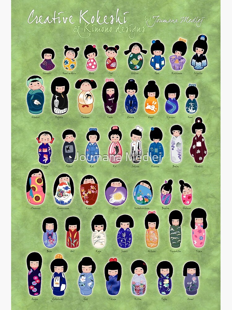 Thumbnail 2 of 2, Art Board Print, Creative Kokeshi, English version designed and sold by Cedarseed.