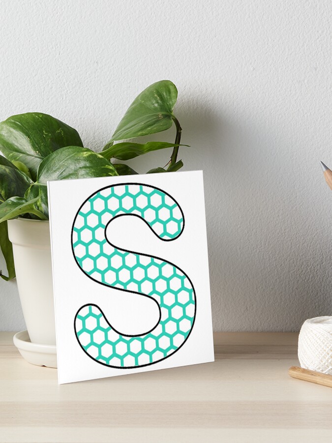 Letter Series - s (hex grid) | Art Board Print