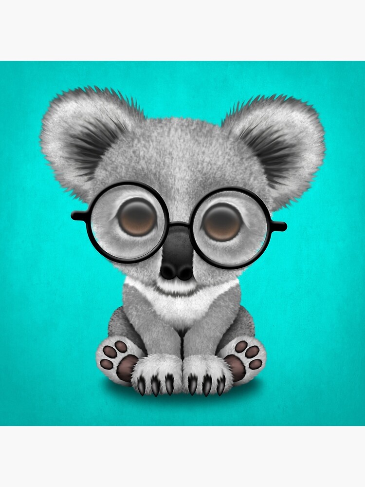 Cute koala girl in yellow eyeglasses Royalty Free Vector