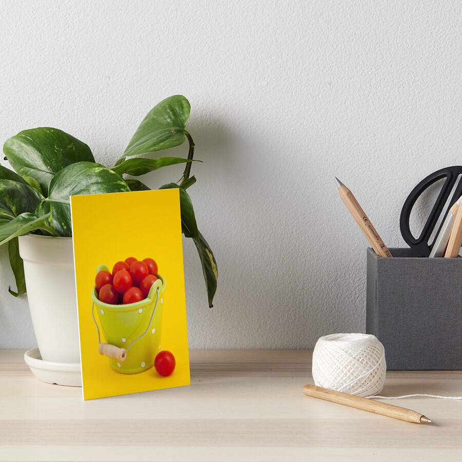 Bucket of cherry tomatoes Art Board Print