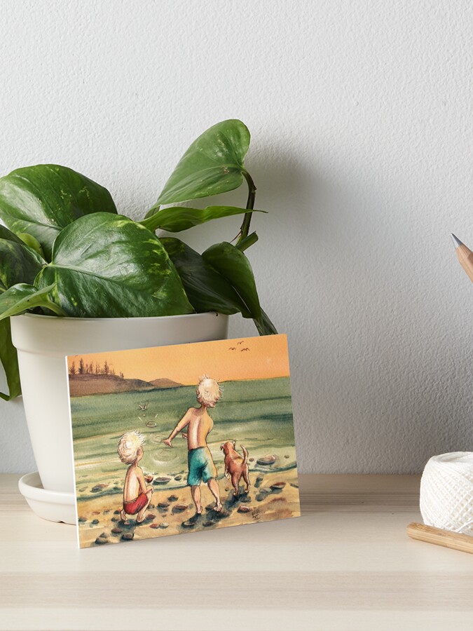 Thumbnail 1 of 2, Art Board Print, Skipping Stones designed and sold by Artsez.