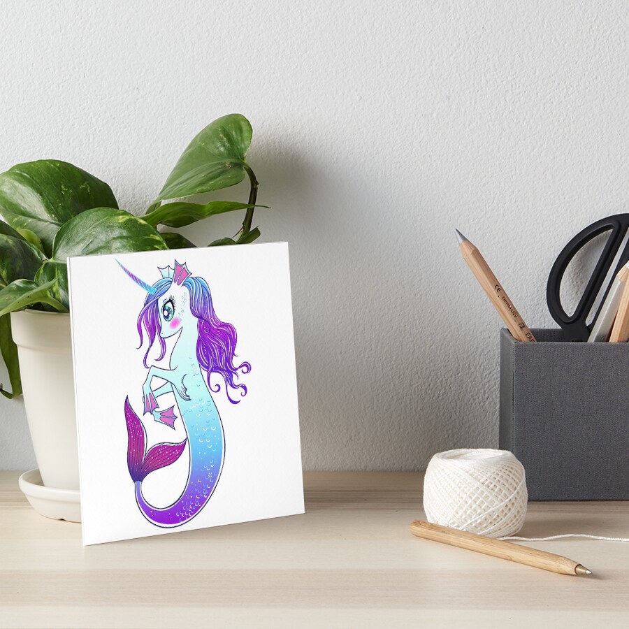 "Beautiful Mermaid Unicorn" Art Board Print for Sale by mazeina | Redbubble