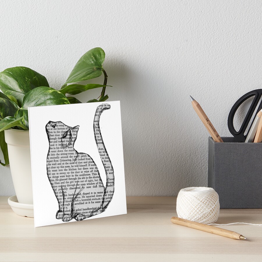 books and cats and books and cats Art Board Print