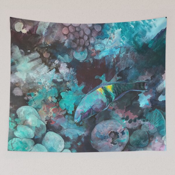 Item preview, Parrot fish blues designed and sold by Sadie James.