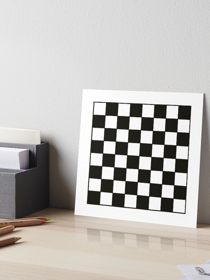 Checkers Game Wall Art with Frame, Monochrome Chess Board Design with Tile  Coordinates Mosaic Square Pattern, Printed Fabric Poster for Bathroom  Living Room, 23 x 35, Black White, by Ambesonne 