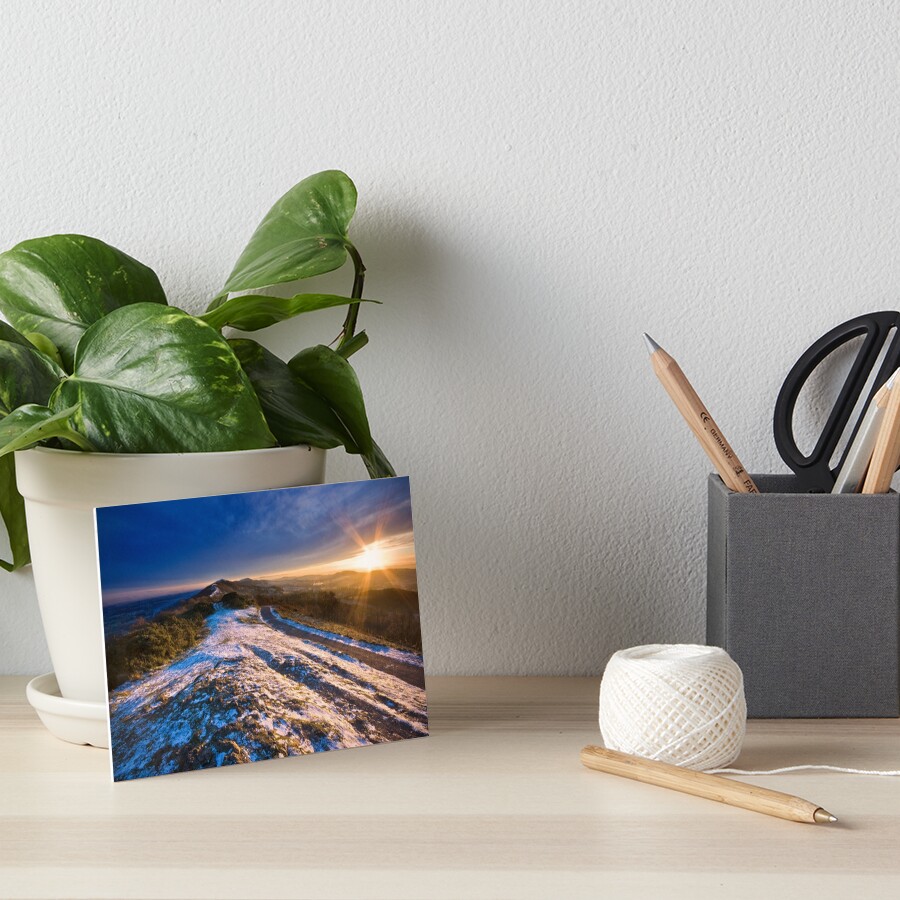 Malvern Hills: Winter Sunset Art Board Print