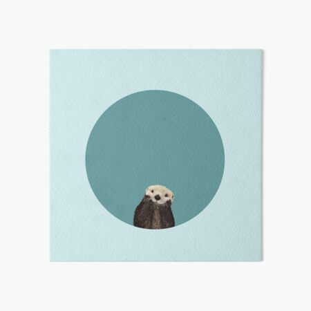 Loutre de mer mignon sur solide turquoise. Minimaliste. Côtier. Adorable. Impression rigide