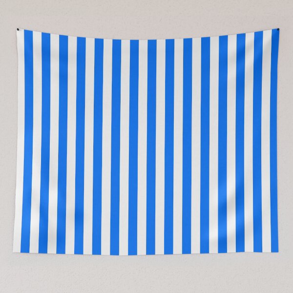 Item preview, Brandeis Blue and White Vertical Stripes designed and sold by ColorPatterns.
