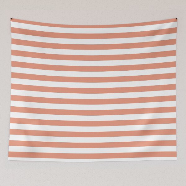 Item preview, Dark Salmon Orange and White Horizontal Stripes designed and sold by ColorPatterns.