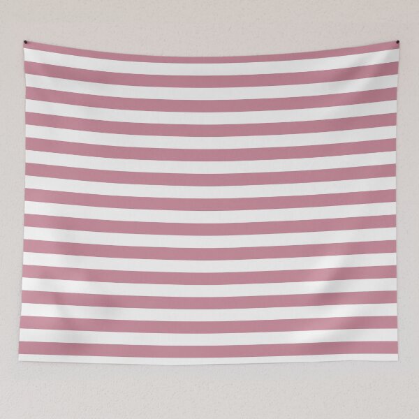 Item preview, Puce Pink and White Horizontal Stripes designed and sold by ColorPatterns.