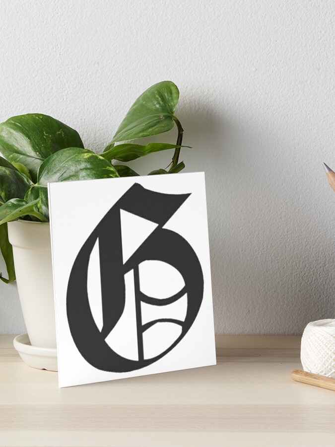 G – Old English Initial White Letter G | Art Board Print