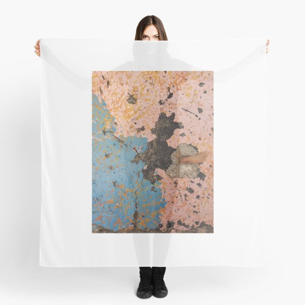 Peach and Blue and Just One Seed Scarf