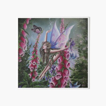 Foxglove Fairy Faerie Fantasy Elf Pixie Butterfly Art Board Print By Gabo2828 Redbubble