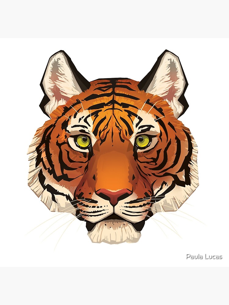 Tiger Face Art Board Print By Paulalucas Redbubble