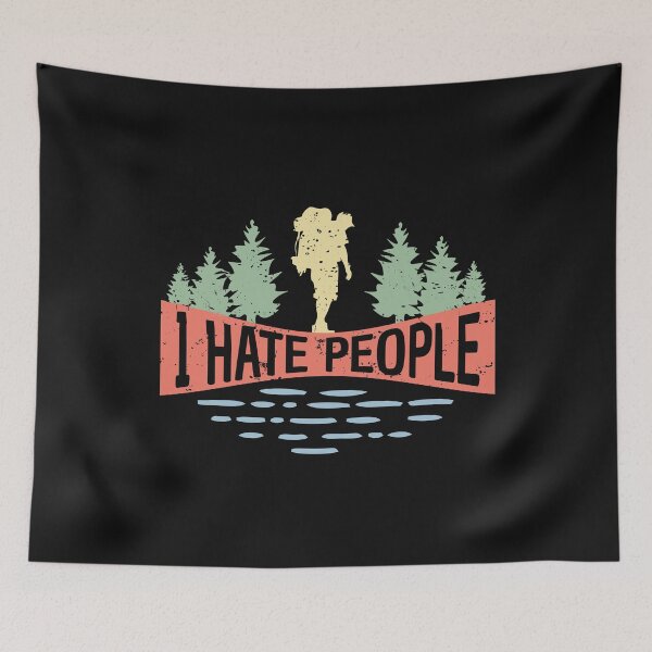 Item preview, I hate people and love camping waling man in the wood sarcastic quote  designed and sold by alenaz.