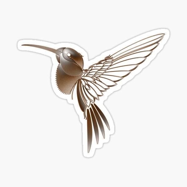 Item preview, Art Deco The Dreamer`s Humming Bird Geometric Retro Vintage designed and sold by 108dragons.