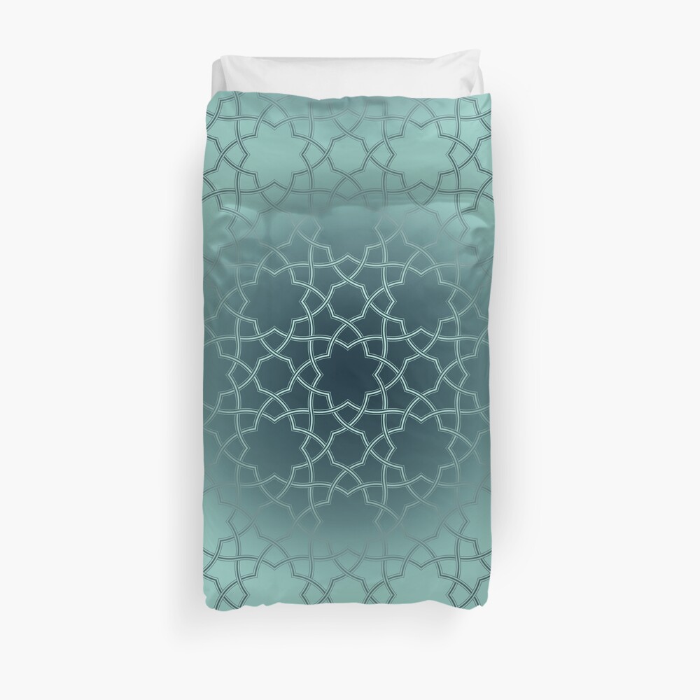 Turquoise Star Pattern Duvet Cover