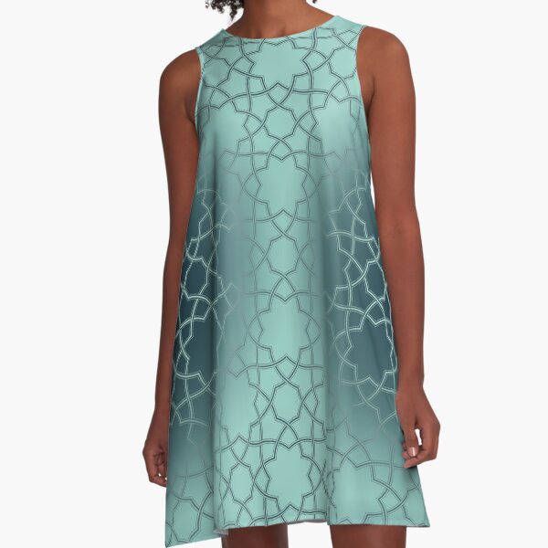 Sea Glass Star Pattern A-Line Dress