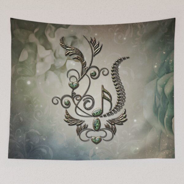 Item preview, Music, key note with floral elements designed and sold by nicky2342.