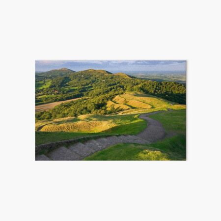 Malvern Hills : curving down Art Board Print