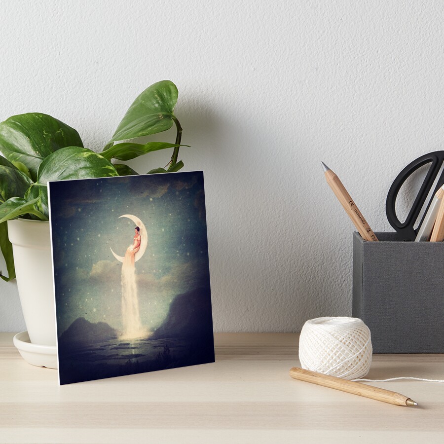 Moon River Lady Art Board Print