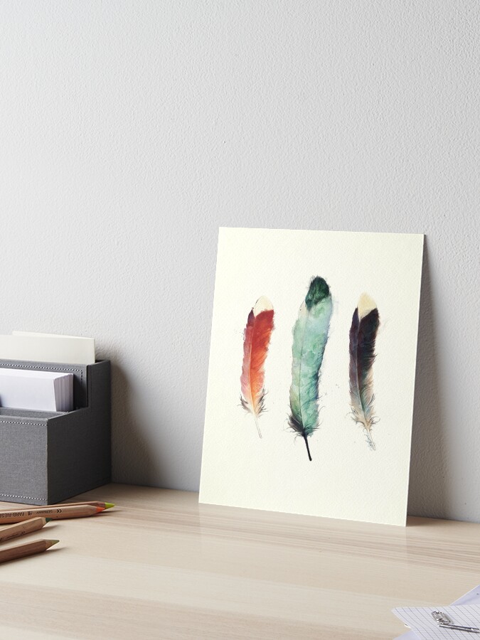 Thumbnail 1 of 2, Art Board Print, Feathers designed and sold by Amy Hamilton.