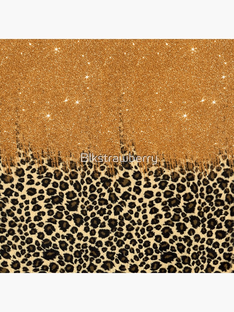 Leopard Print with Gold Faux Glitter Brush Stroke Art Board Print for Sale  by Blkstrawberry