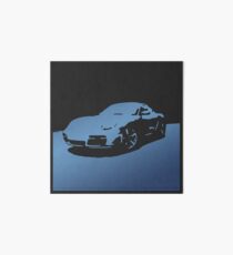 Porsche Cayman S - Blau auf Schwarz Galeriedruck