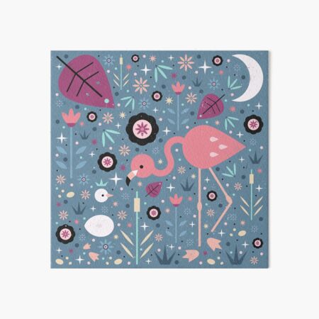 Flamingo & Chick Art Board Print