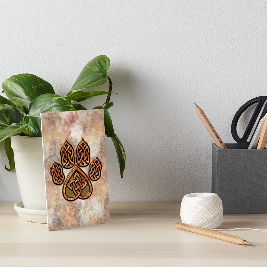 Celtic Knot Pawprint - Prints and Cards Art Board Print