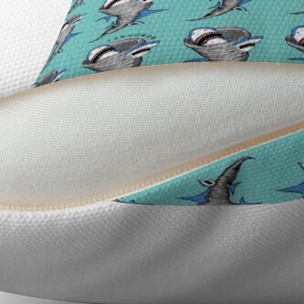 Alternate view of Sharks in Tornadoes Throw Pillow