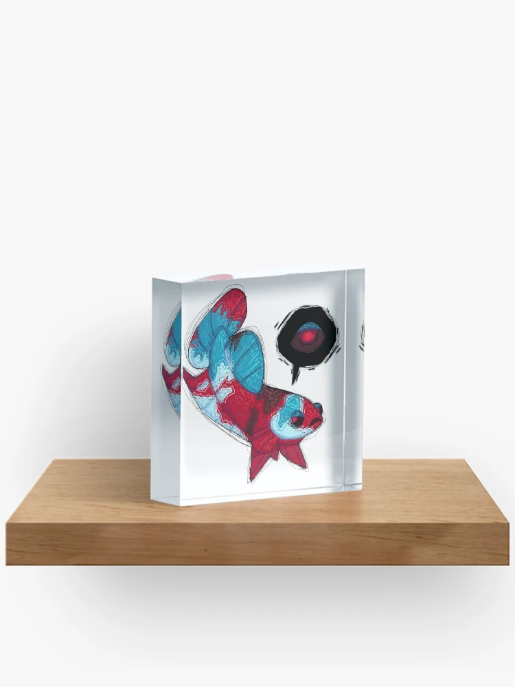 Aperçu 2 sur 5. Bloc acrylique avec l'œuvre Yeux Rouges - Betta créée et vendue par Fishbonee.