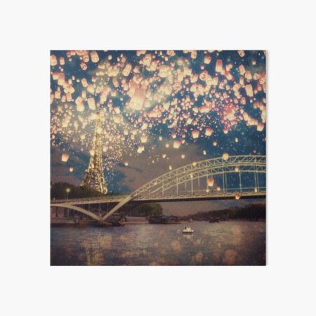 Love Wish Lanterns over Paris Art Board Print