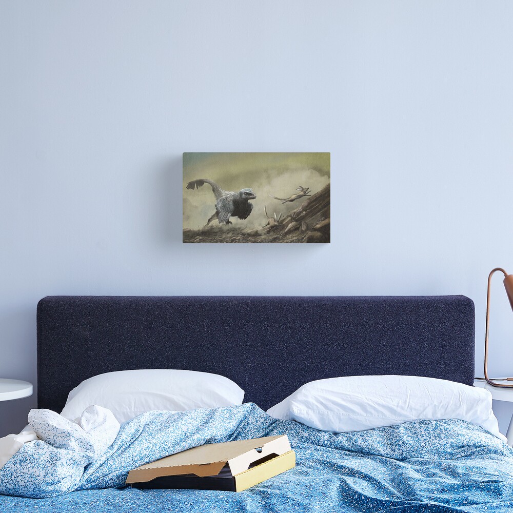 Velociraptor and Zalambdalestes Canvas Print