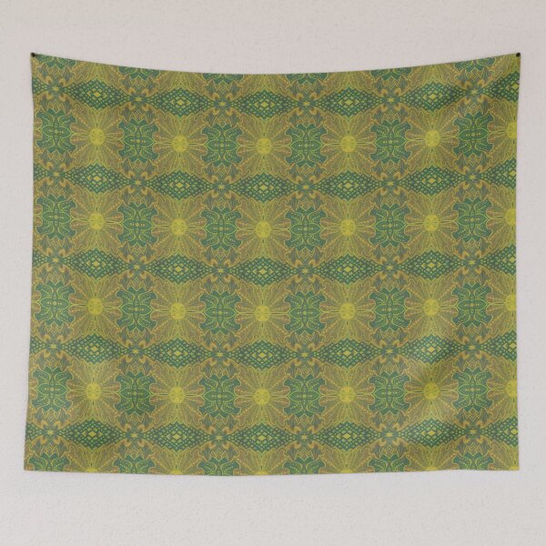 Item preview, Oak King, Bohemian Arabesque Pattern, Yellow Green designed and sold by Julia Khoroshikh.
