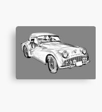 1957 Triumph TR3 Convertible Sports Car Illustration Canvas Print