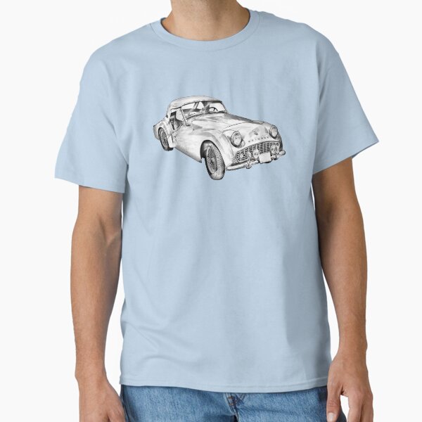 Item preview, 1957 Triumph TR3 Convertible Sports Car Illustration designed and sold by KWJphotoart.