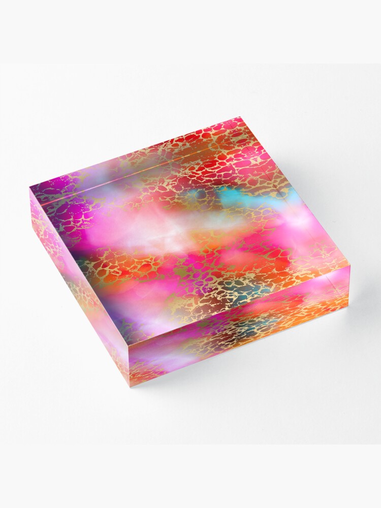 Alternate view of Hot gold color fancy Acrylic Block