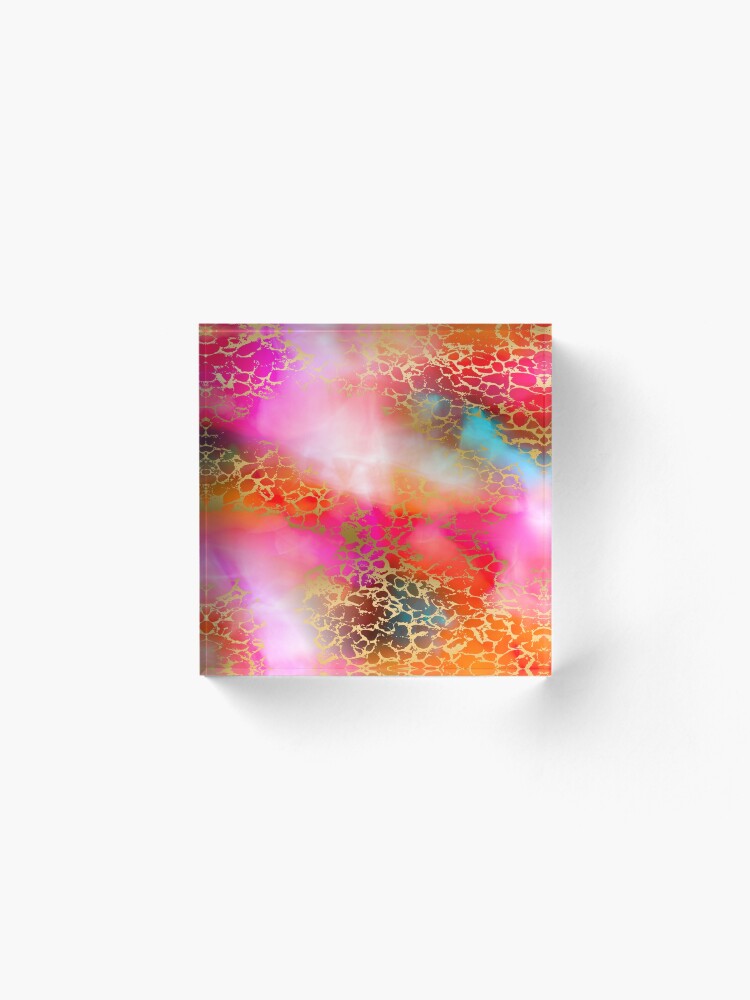 Alternate view of Hot gold color fancy Acrylic Block